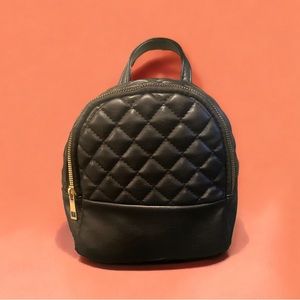 Black Mini Quilted Backpack